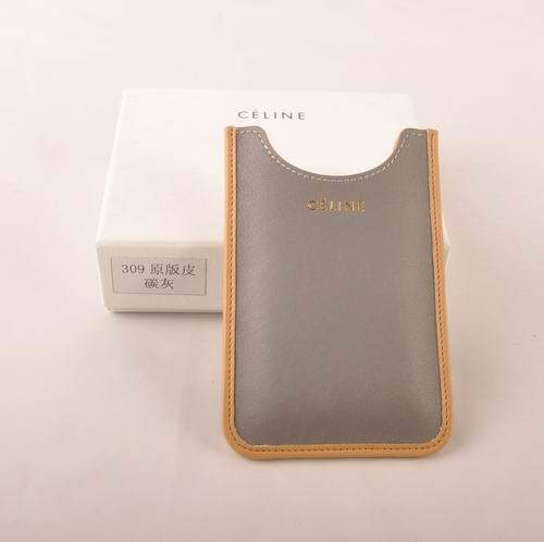 Celine Iphone Case - Celine 309 Grey Original Leather - Click Image to Close